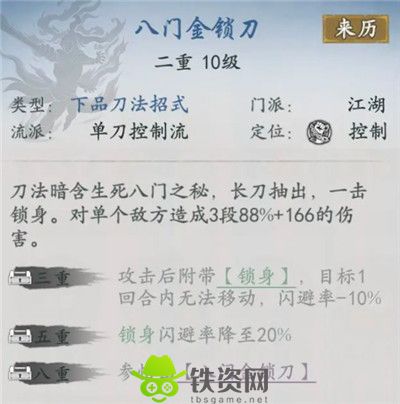 代号侠八门金锁刀怎么样-代号侠八门金锁刀武学介绍